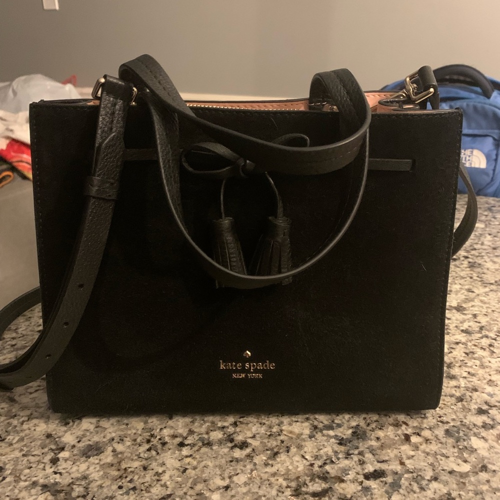 Kate Spade Black Suede Tote Bag